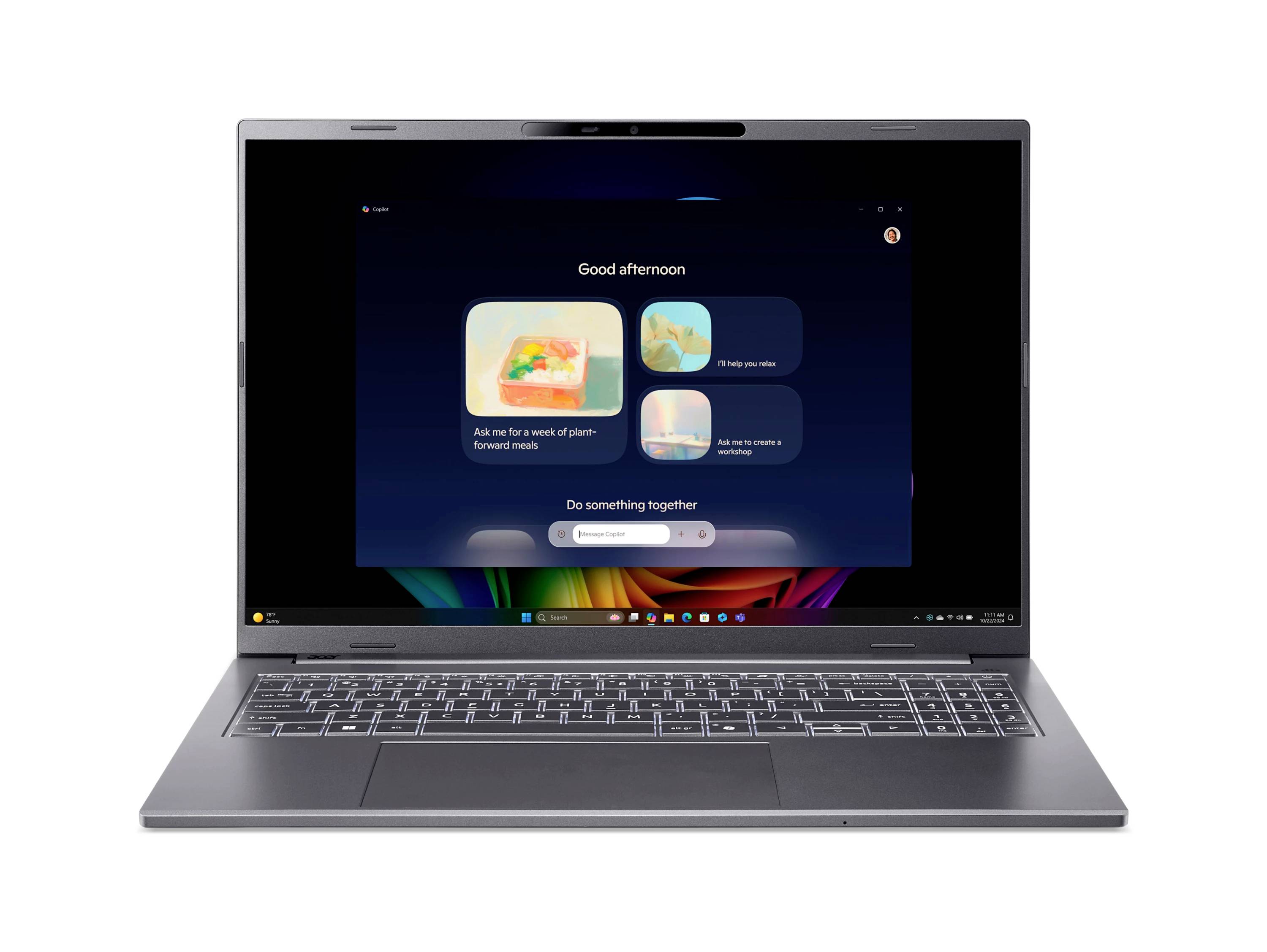 Laptop zeigt einen Windows-Startbildschirm mit 