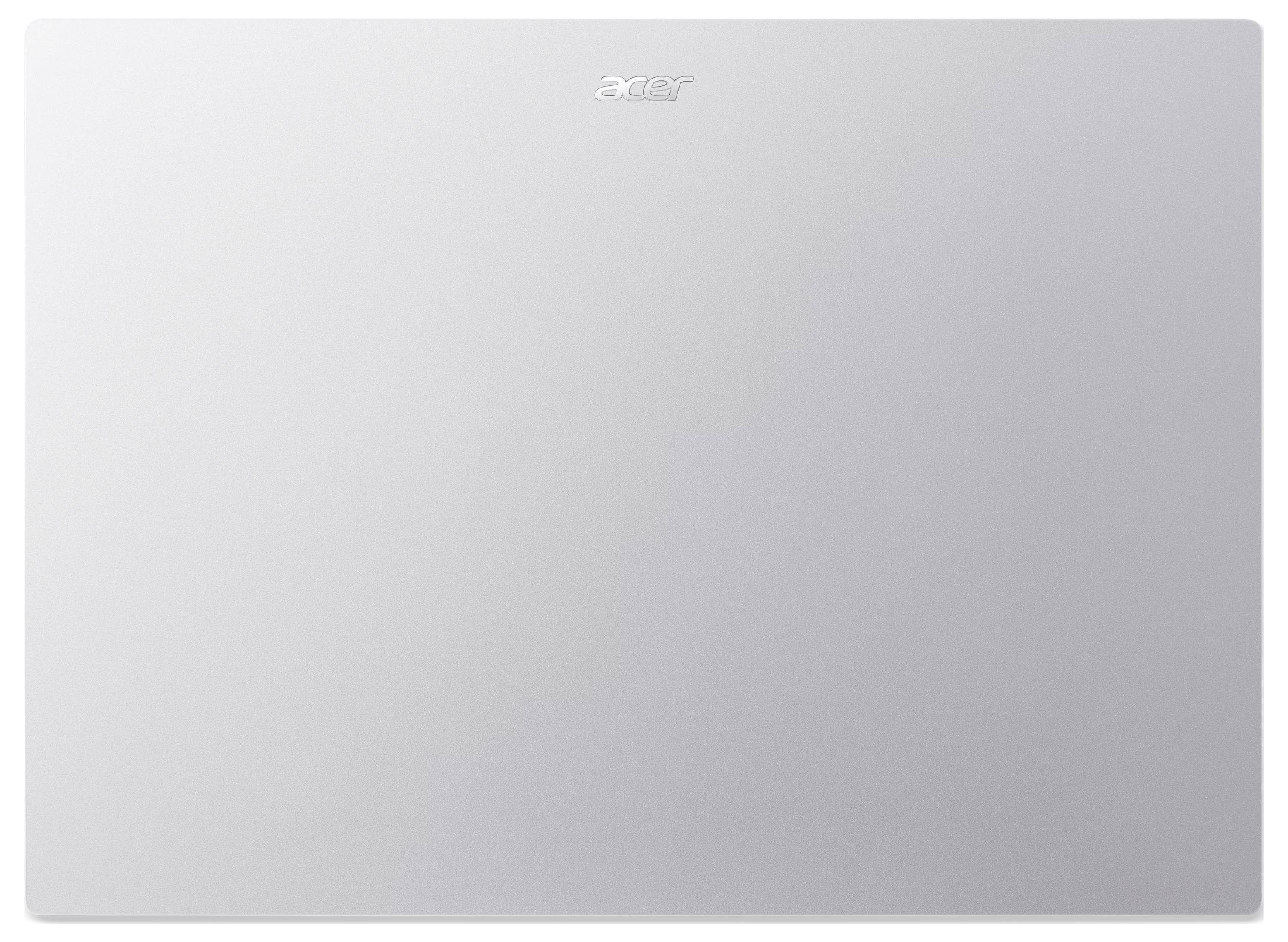 Silberner Acer-Laptop-Deckel mit zentriertem Acer-Logo auf neutralem Hintergrund.