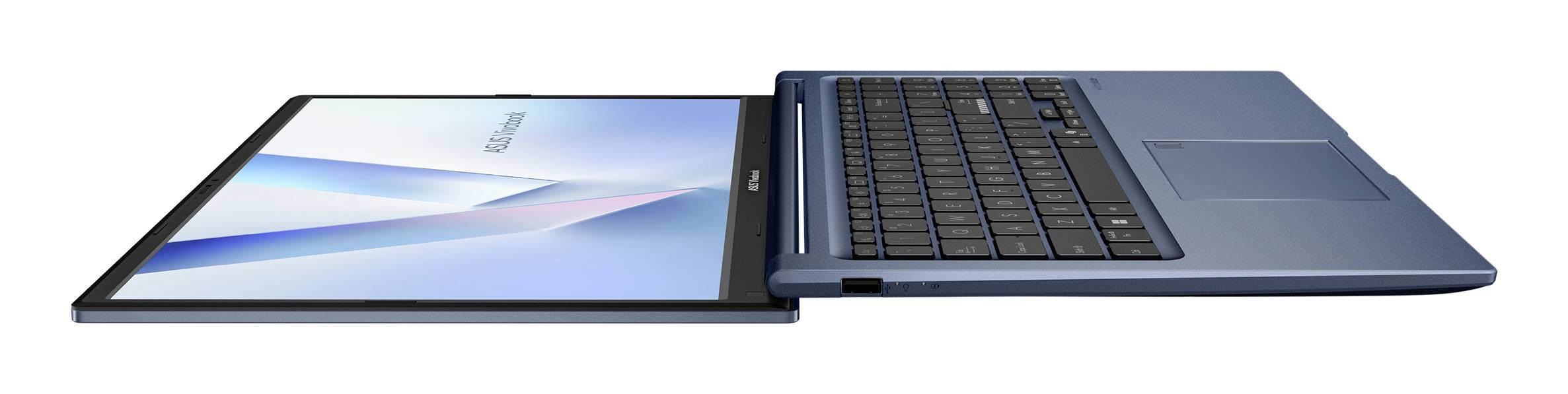 Zwei Laptops nebeneinander dargestellt, einer offen flach wie ein Tablet mit sichtbarem Bildschirm und einer im Muschelmodus geöffnet mit freiliegender Tastatur.