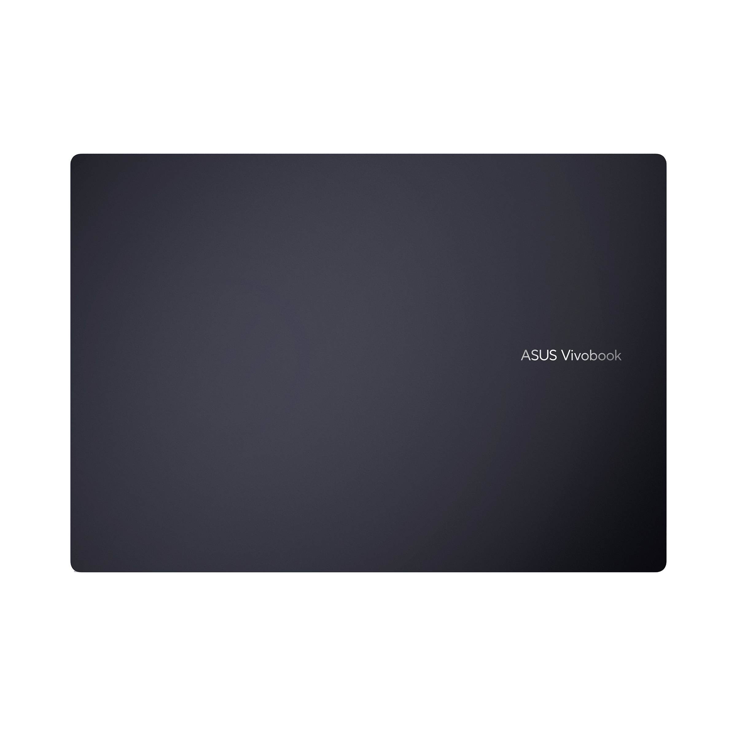 Geschlossenes dunkles ASUS Vivobook Laptop mit Logo auf der rechten Seite.