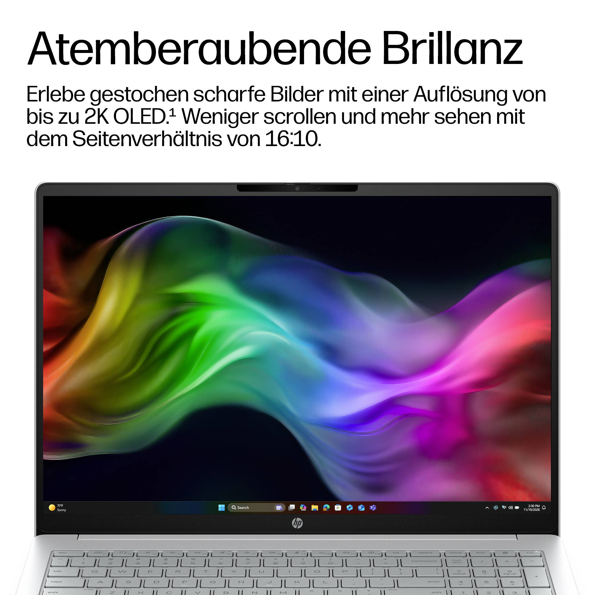 HP Notebook 40.6 cm (16 Zoll) 2K Qualcomm® Snapdragon X1-26-100 16 GB RAM 512 GB SSD Deutsch, QWERTZ Qualcomm Qualcomm Adreno D91HREA