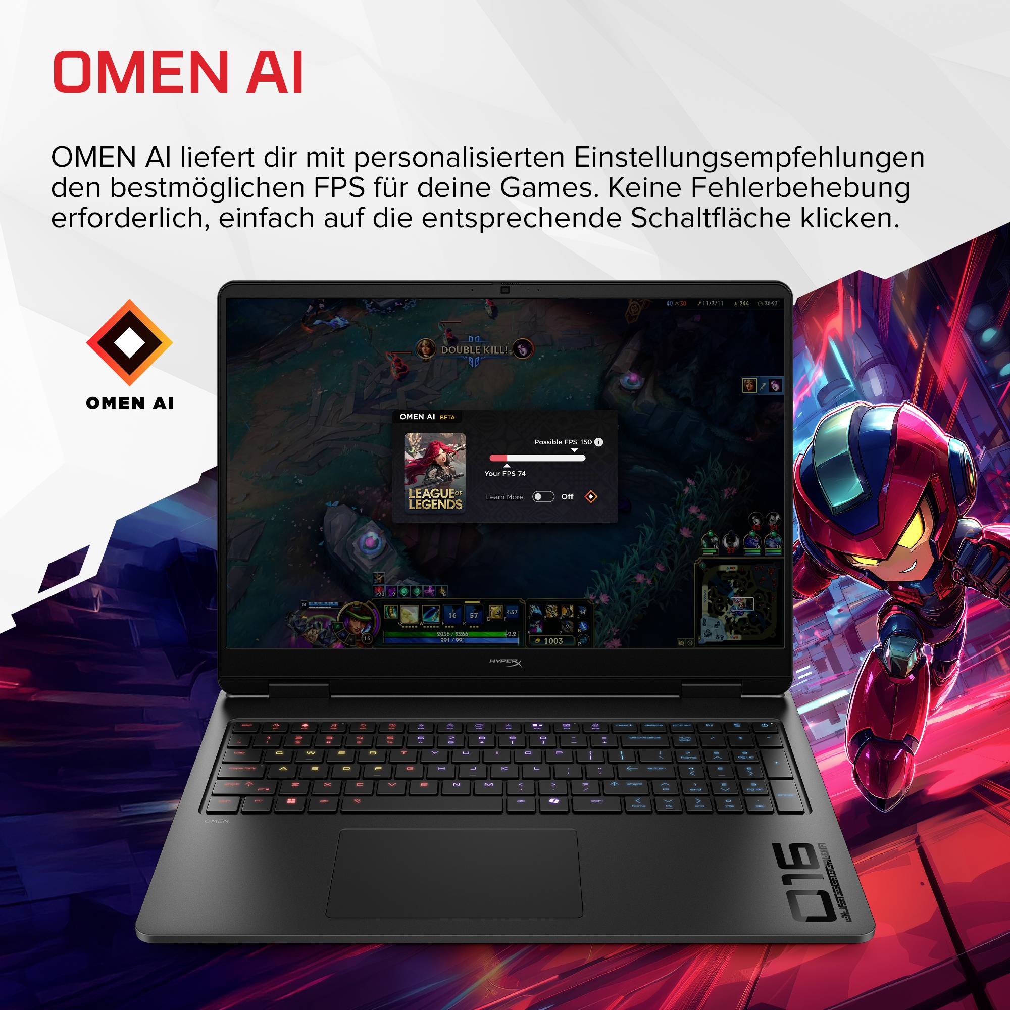 HP Gaming Notebook 40.6cm (16 Zoll) 2K AMD Ryzen 7 8GB RAM Deutsch, QWERTZ NVIDIA GeForce RTX 5060 GDDR7 Schwarz DP0L6EA