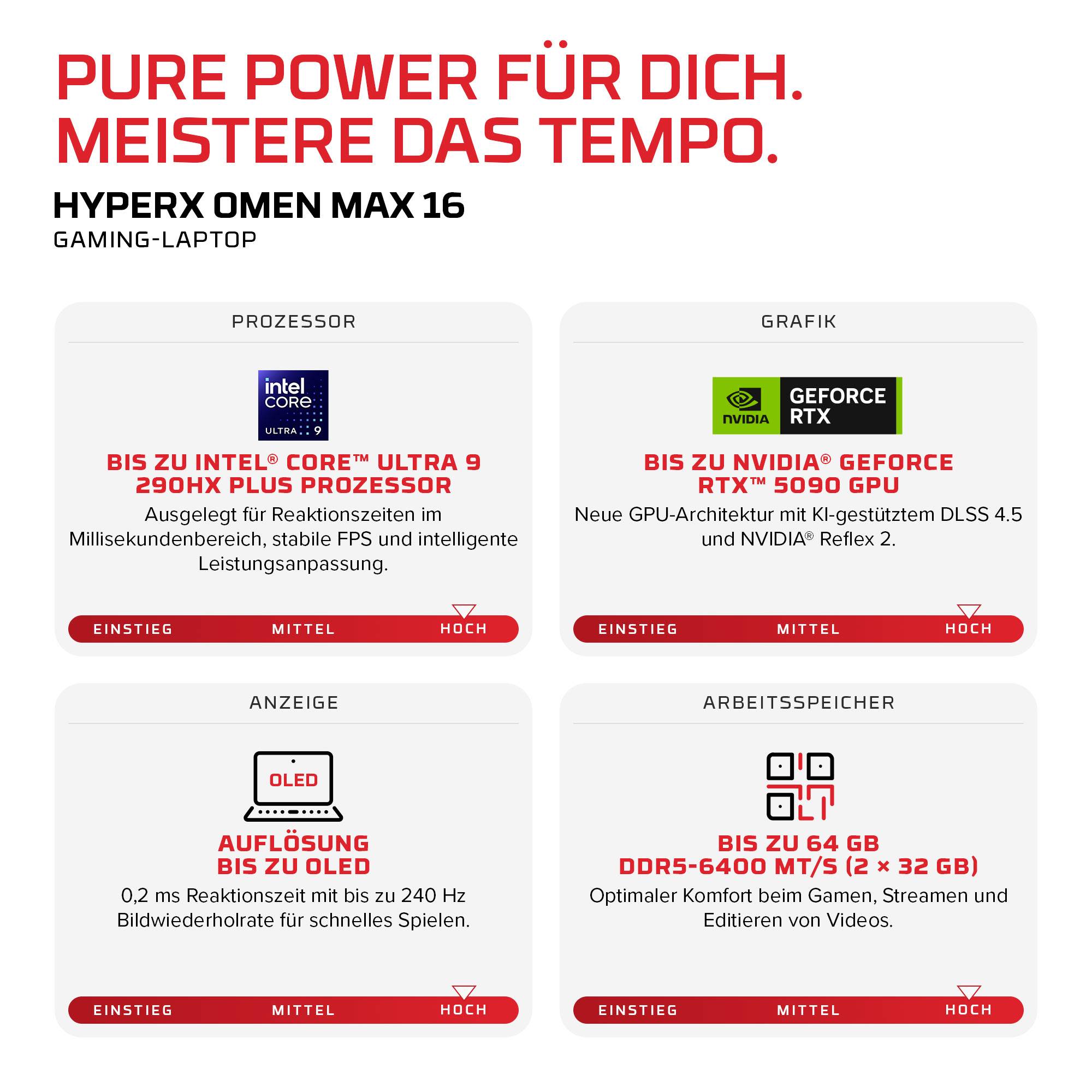 HP Gaming Notebook 40.6cm (16 Zoll) 2.5K Intel® Core™ Ultra 7 12GB RAM Deutsch, QWERTZ NVIDIA GeForce RTX 5070 Ti GDDR7 Schwarz