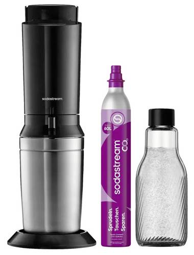 Sodastream Wassersprudler CRYSTAL 3.0 titan Schwarz, Edelstahl