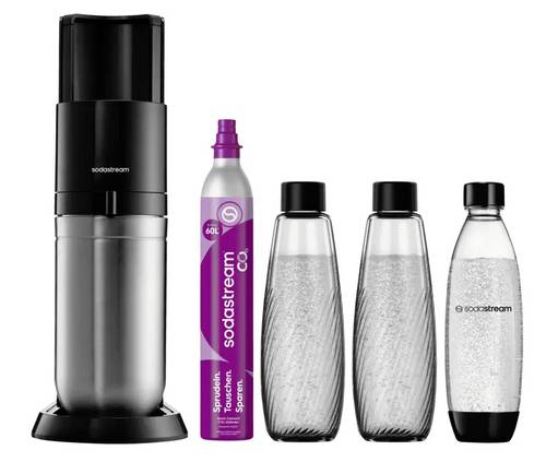 Sodastream Wassersprudler DUO titan, Vorteilspack Schwarz, Titan