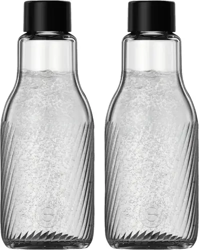 Sodastream Glaskaraffe Crystal Glaskaraffe DWS 1L, Schwarz, Transparent