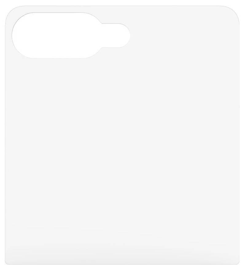 Leeres weißes Smartphone-Bildschirm-Mockup mit einem gerundeten pillenförmigen Ausschnitt oben links.