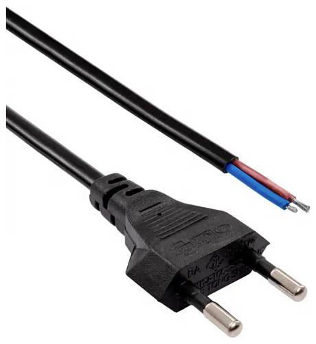 Akyga AK-OT-04A Strom Netzkabel [1x Euro-Stecker - 1x offene Kabelenden] Schwarz 1.5 m