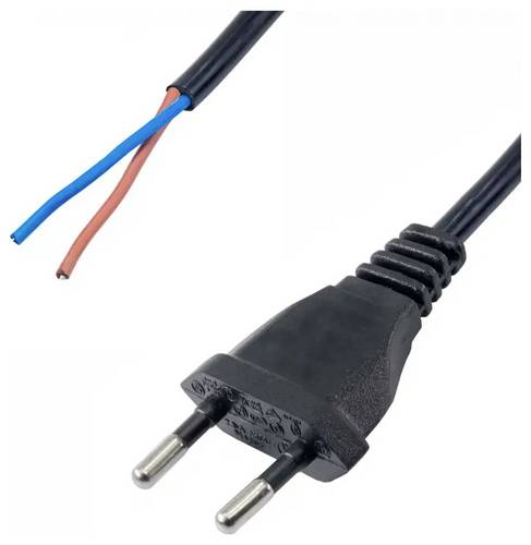 Akyga AK-OT-05A Strom Netzkabel [1x Euro-Stecker - 1x offene Kabelenden] Schwarz 1.5 m