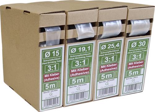 Quadrios 26CA818 Schrumpfschlauch mit Kleber Transparent Schrumpfrate:3:1 20 m