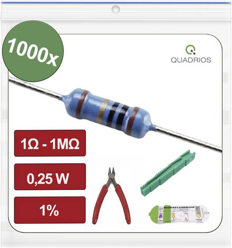 Quadrios 26P134 26P134 Metallschicht-Widerstand Sortiment axial bedrahtet 0.25 W 0.01 % 1000 St.