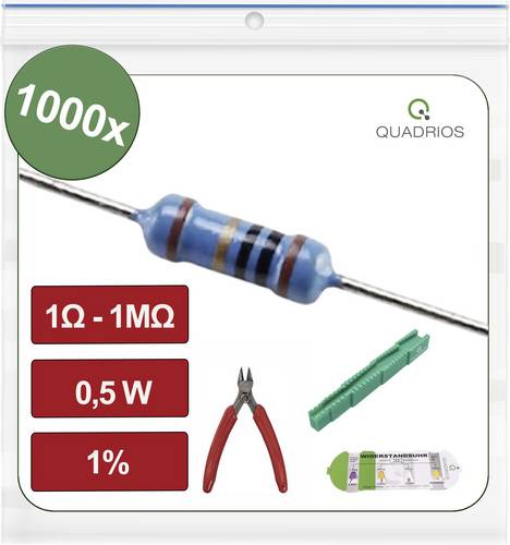 Quadrios 26P138 26P138 Metallschicht-Widerstand Sortiment axial bedrahtet 0.5 W 0.01 % 1000 St.
