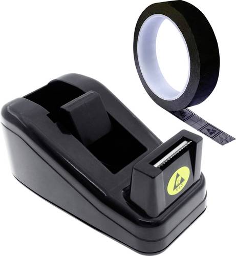 Quadrios ESD-Klebeband-Abroller 1 Set Schwarz (L x B x H) 105 x 57 x 49 mm