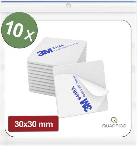Quadrios 26SA153 26SA153 Doppelseitige Klebepads Weiß (L x B) 30 mm x 30 mm 10 St.