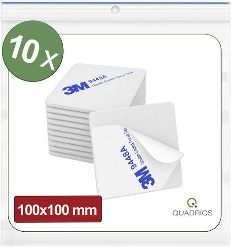 Quadrios 26SA156 26SA156 Doppelseitige Klebepads Weiß (L x B) 100 mm x 100 mm 10 St.
