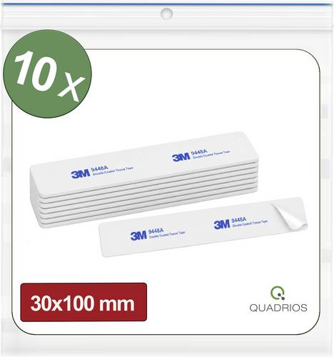 Quadrios 26SA158 26SA158 Doppelseitige Klebepads Weiß (L x B) 30 mm x 100 mm 10 St.
