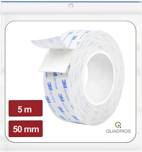 Quadrios 26SA167 26SA167 Doppelseitiges Klebeband Weiß (L x B) 5 m x 50 mm 5 m
