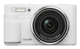 Yashica City 200 Digitalkamera 72 Megapixel Opt. Zoom: 10 x Weiß mit eingebautem Blitz, Klappbares Display