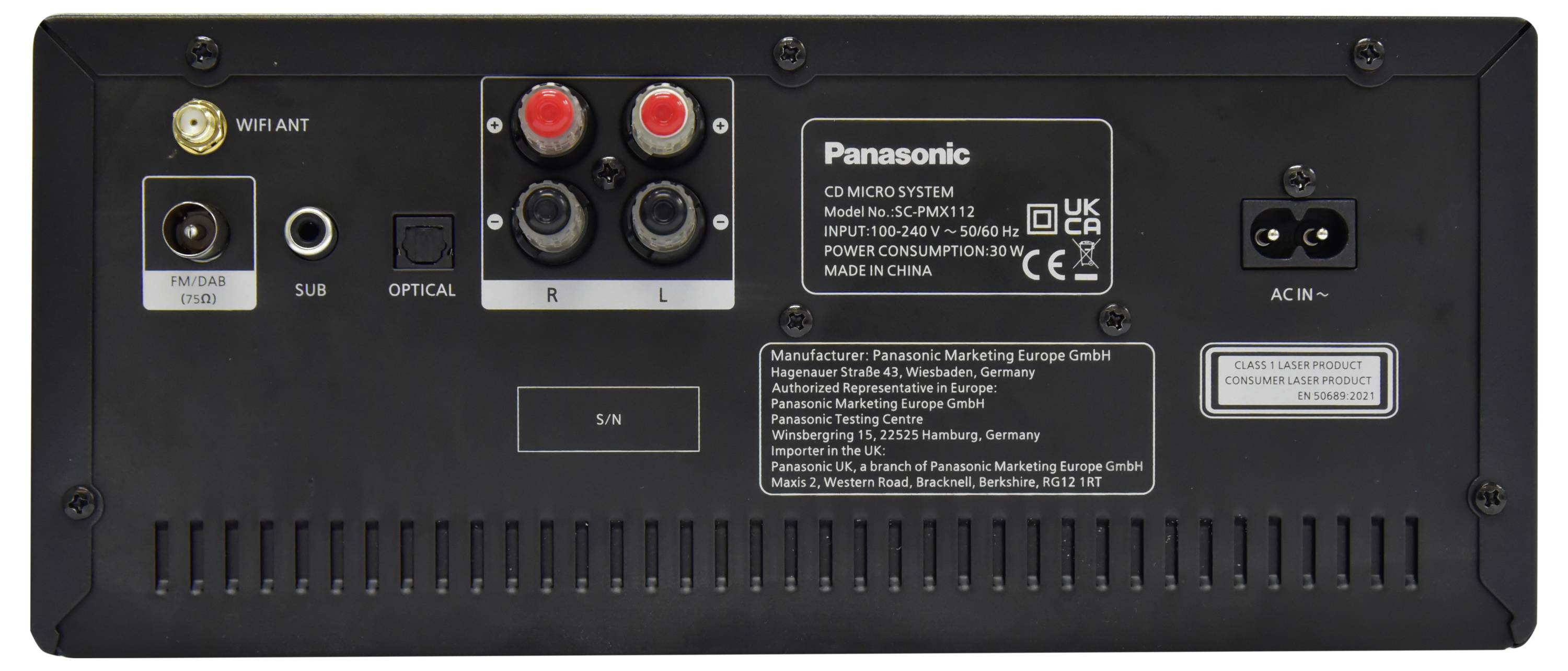 Panasonic SC-PMX112E-K Stereoanlage CD, DAB+, UKW, WLAN, Air-Play, USB, 2 x 60W Schwarz