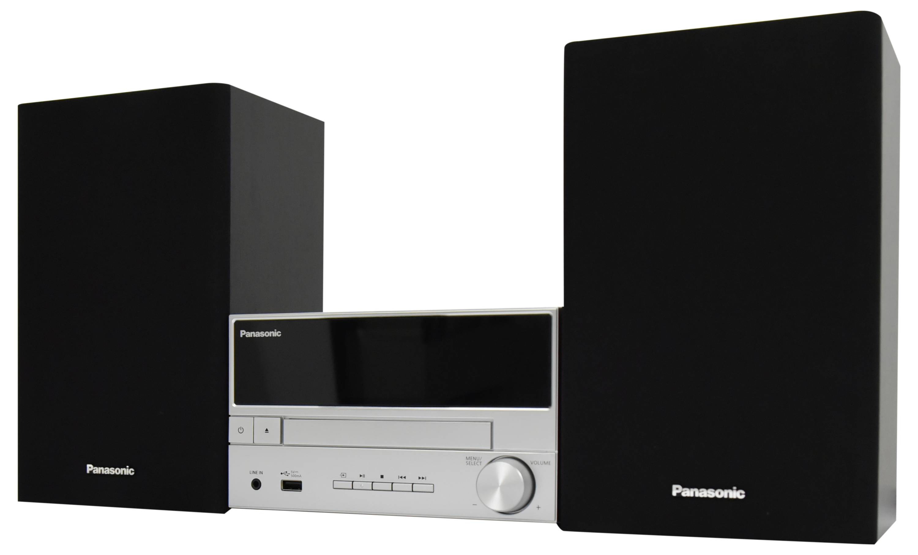 Panasonic SC-PM302E-S Stereoanlage Bluetooth®, CD, USB, DAB+, UKW, Inkl. Fernbedienung 20W Silber