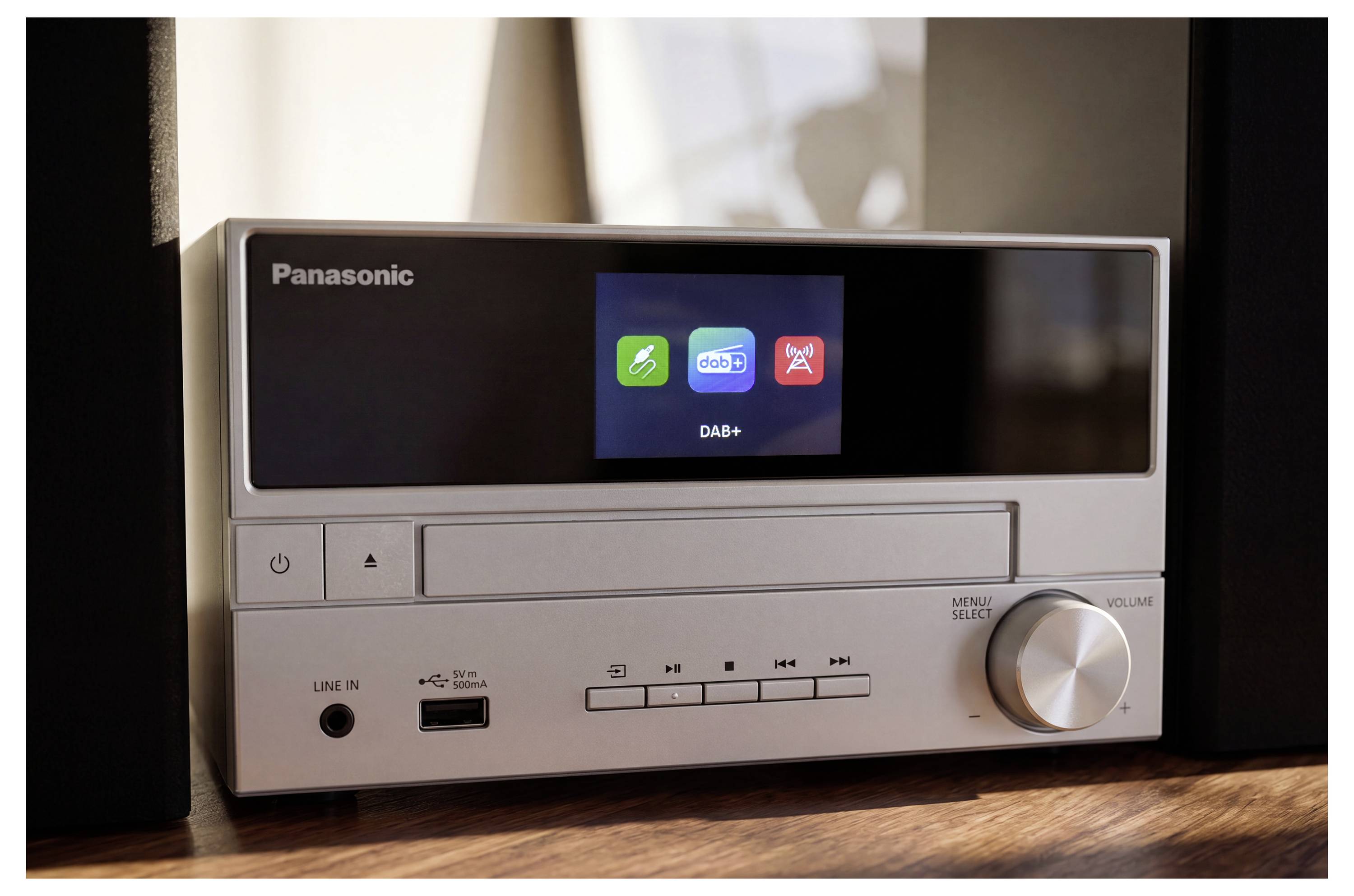 Panasonic SC-PM302E-S Stereoanlage Bluetooth®, CD, USB, DAB+, UKW, Inkl. Fernbedienung 20W Silber
