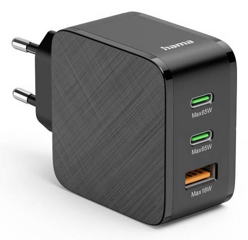 Hama USB Ladegerät 65 W USB-C® 3.0 Buchse, USB-A Buchse SuperCharge, Quick Charge 3.0, USB PD 3.0 S