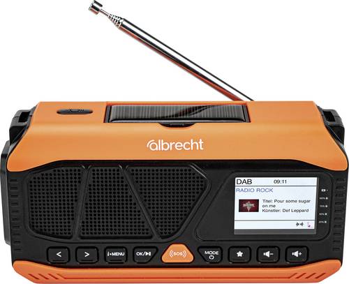 Albrecht DR113 Outdoorradio DAB+, UKW UKW, DAB+, Notfallradio, Bluetooth® Handkurbel, Solarpanel, s