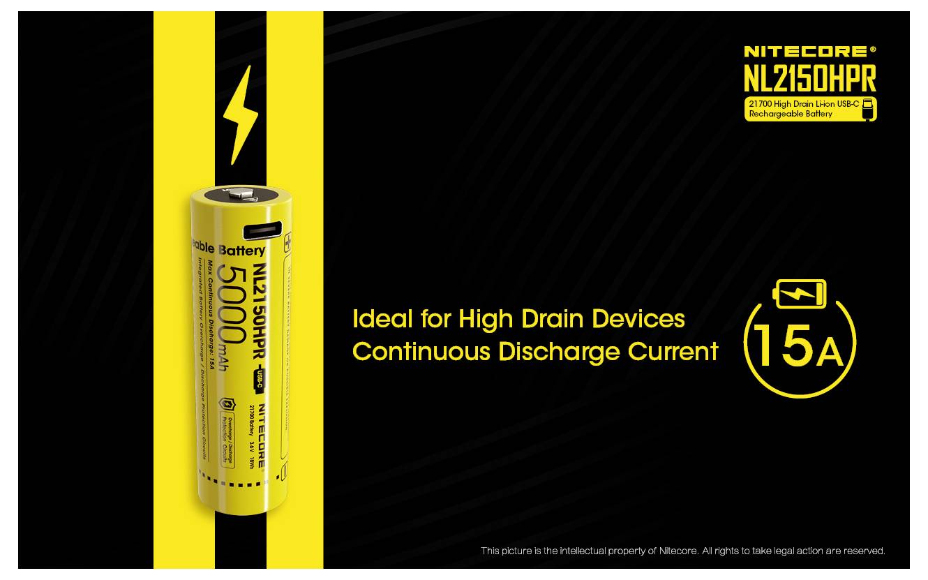 NiteCore Spezial-Akku 21700 Li-Ion 3.6V 5000 mAh 1St.