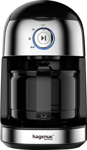 Hagenuk KM-500GH Kaffeemaschine Edelstahl, Schwarz Fassungsvermögen Tassen=4 Glaskanne, Warmhaltefu