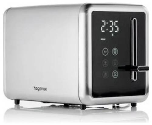 Hagenuk ETO-900.1.5D Toaster digitaler Timer, mit Display, Kontrollleuchte, mit Brötchenaufsatz, To