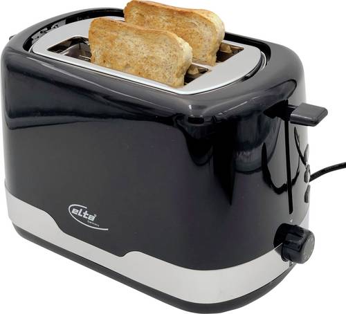 Elta Toaster Cool-Touch-Gehäuse, mit Brötchenaufsatz Schwarz, Silber