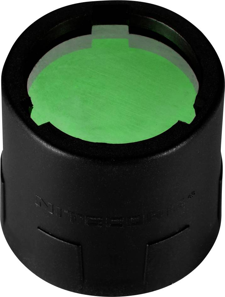 Schwarzes zylindrisches Gerät mit einer leuchtenden grünen kreisförmigen Öffnung, das an einen optischen Sensor oder ein Linsenschutzgehäuse erinnert.