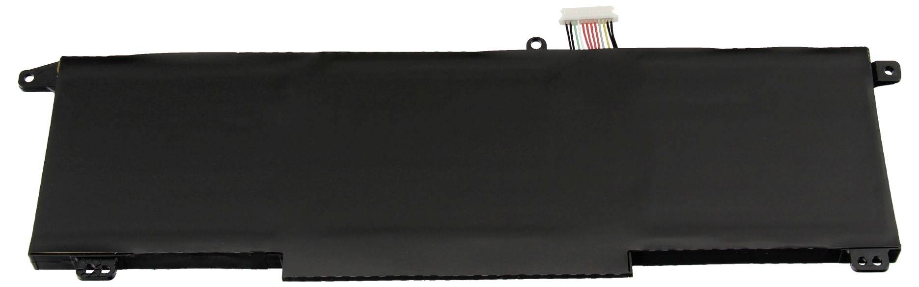 Schwarze rechteckige Metallgehäuseabdeckung mit Montagelaschen und einem aus der oberen Kante herausragenden Steckverbinder.