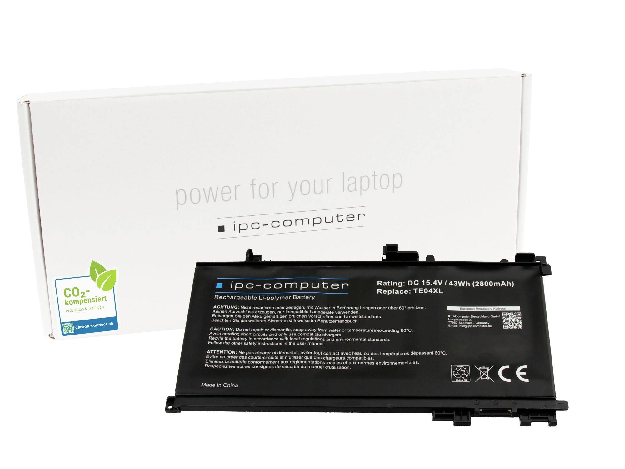 Laptop-Ersatzbatterie vor einer weißen 