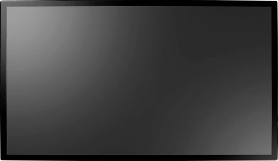 Leerer dunkelgrauer Computermonitorbildschirm mit schwarzem Rahmen auf weißem Hintergrund.