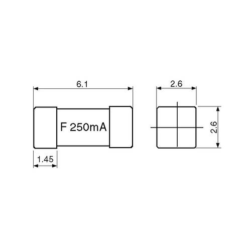 SIBA 158000.2,5GT Feinsicherung SMD 6125 2.50 A 250 V/AC Träge -T-