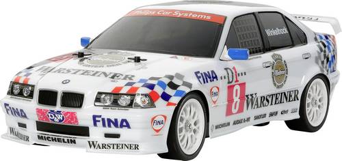 Tamiya TT-01E RC BMW 318i STW Weiß Brushed 1:10 RC Modellauto Elektro Straßenmodell Allradantrieb (