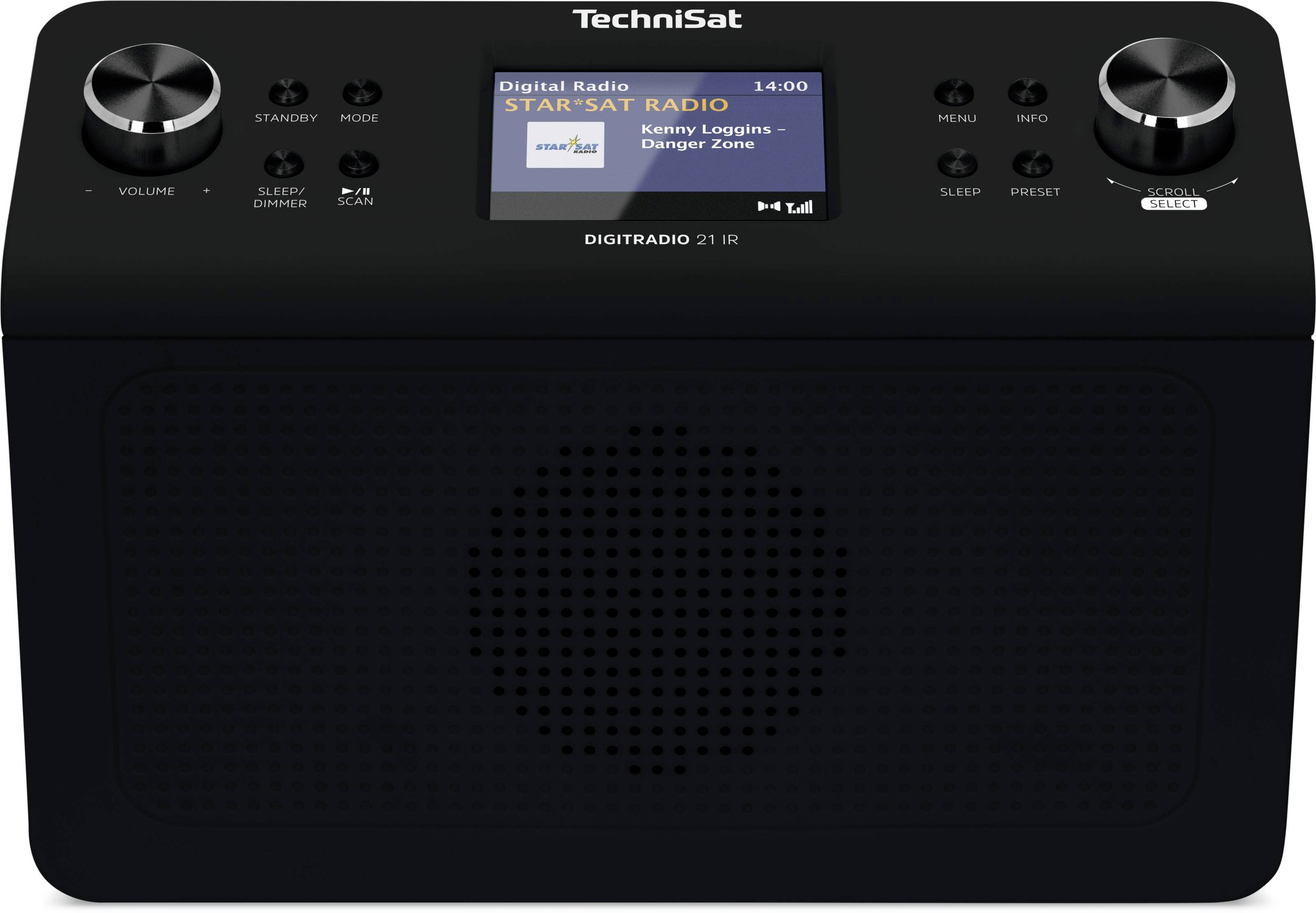 Schwarzes Technisat Digitalradio mit Display, das „Digital Radio STARSAT RADIO