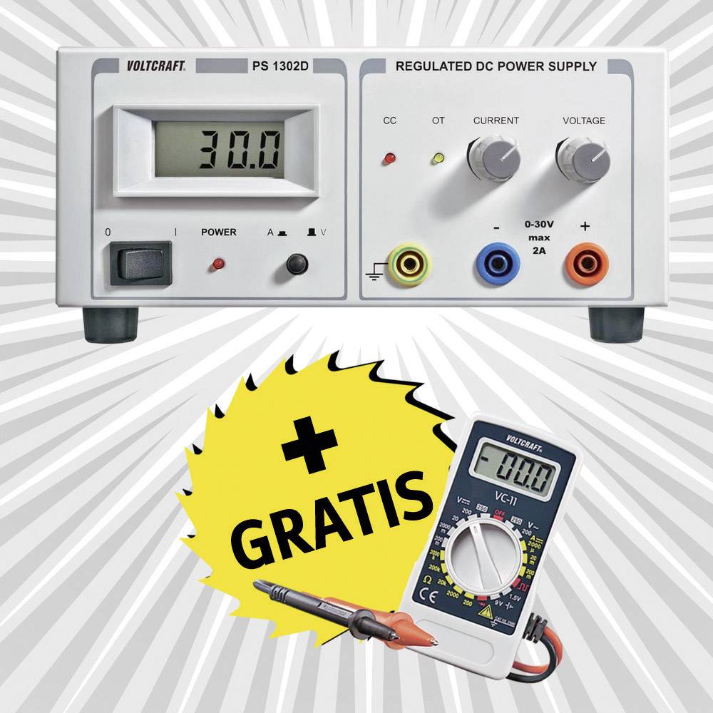 VOLTCRAFT PS-1302 D Labornetzgerät, einstellbar 0 - 30 V/DC 0 - 2 A 60 W