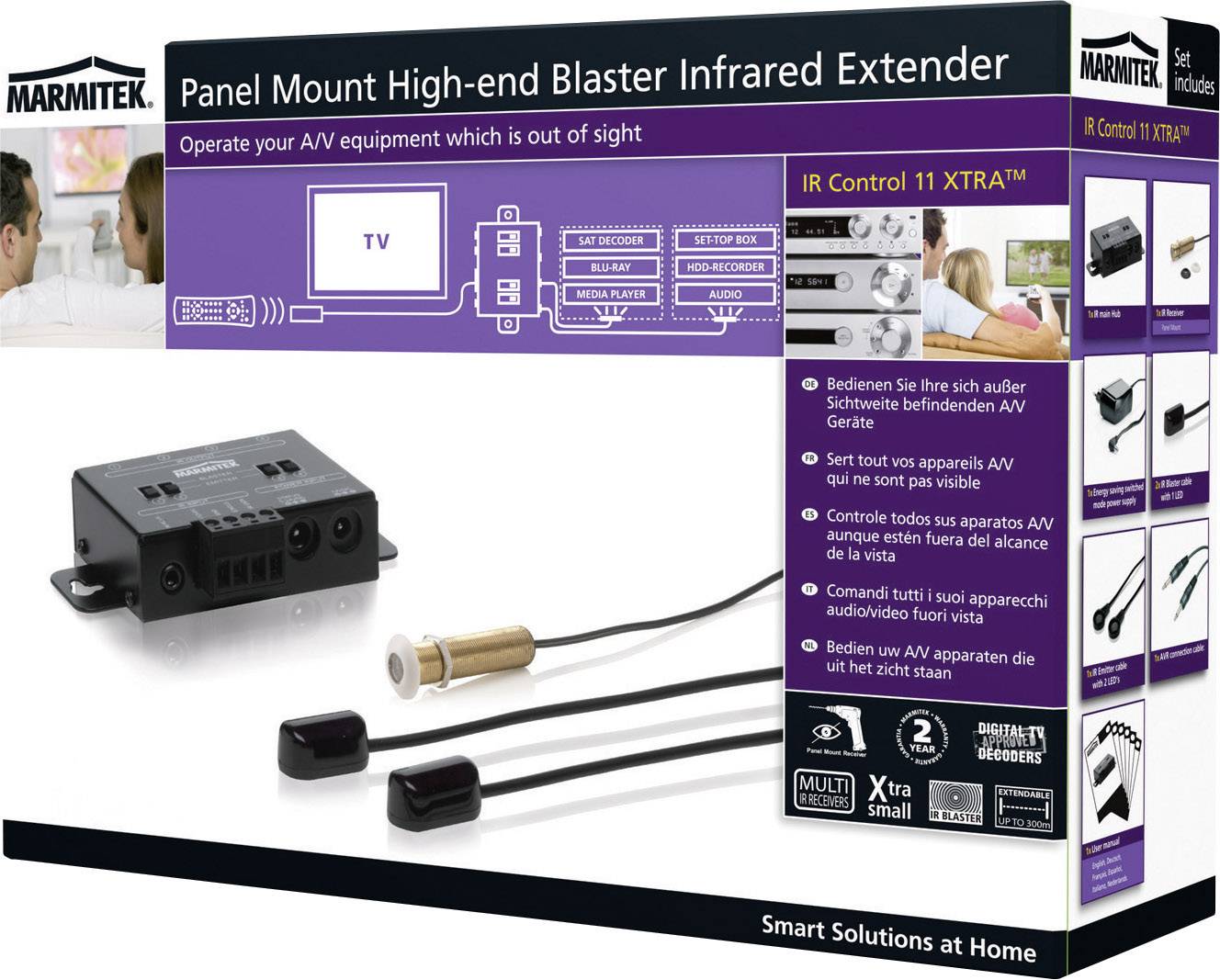 Marmitek IR Control 11 XTRA IR-Verlängerung 10m Schwarz