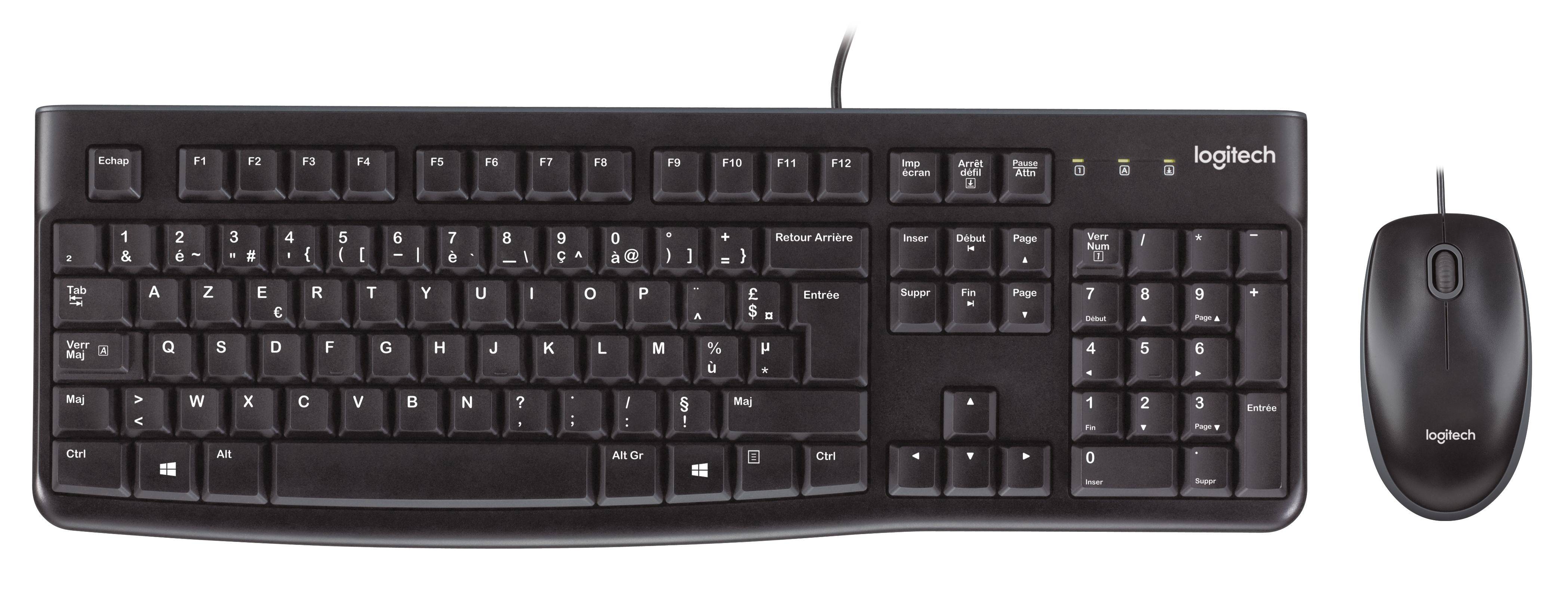 Logitech MK120 USB Tastatur, Maus-Set Englisch, QWERTY Schwarz