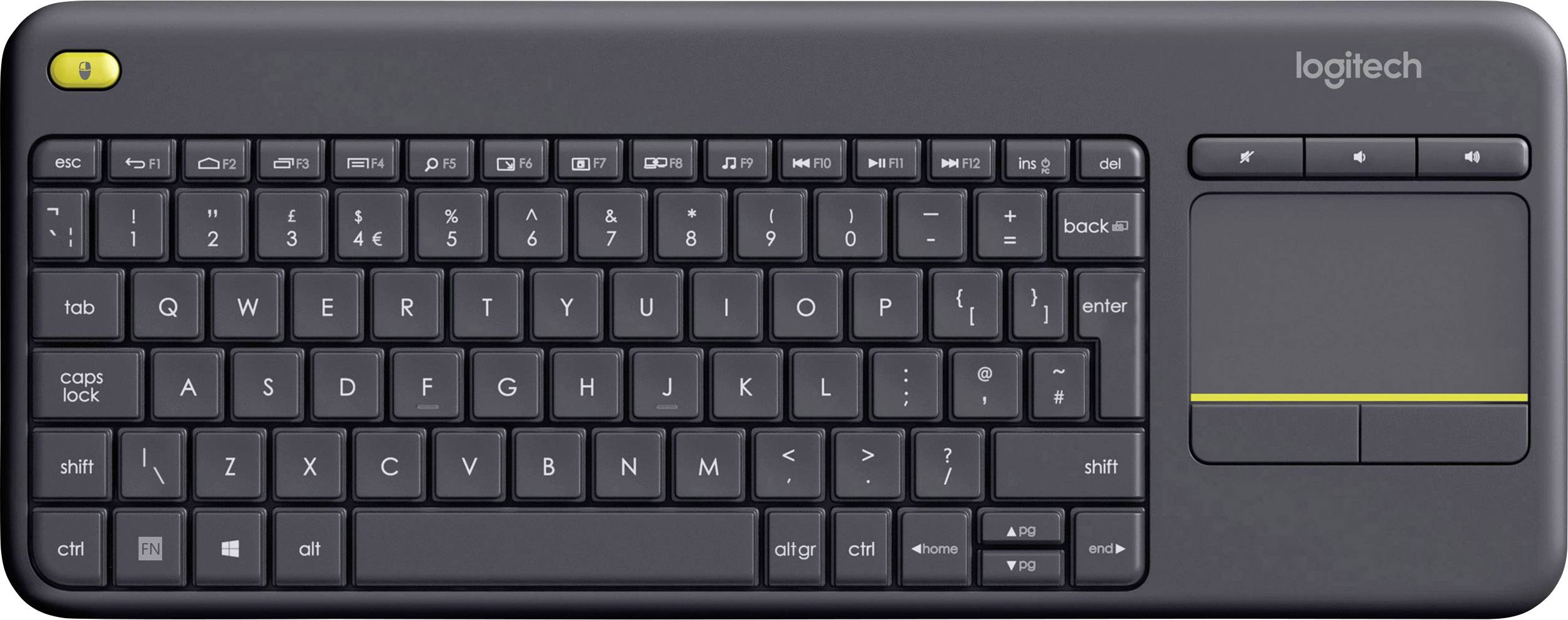 Logitech K400 Plus Funk Tastatur Französisch, AZERTY Schwarz