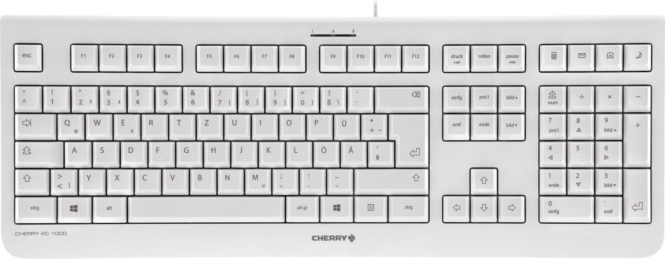 CHERRY KC 1000 USB Tastatur Englisch, QWERTY Grau USB-Anschluss