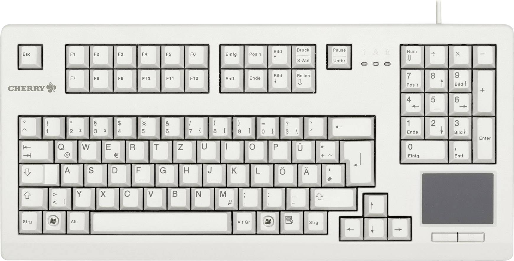 CHERRY TouchBoard G80-11900 USB Tastatur Englisch, QWERTY Grau USB-Anschluss
