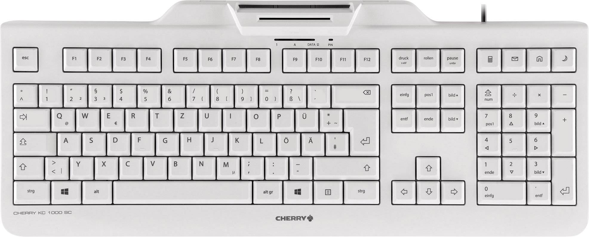 CHERRY KC 1000 SC USB Tastatur Englisch, QWERTY Grau USB-Anschluss