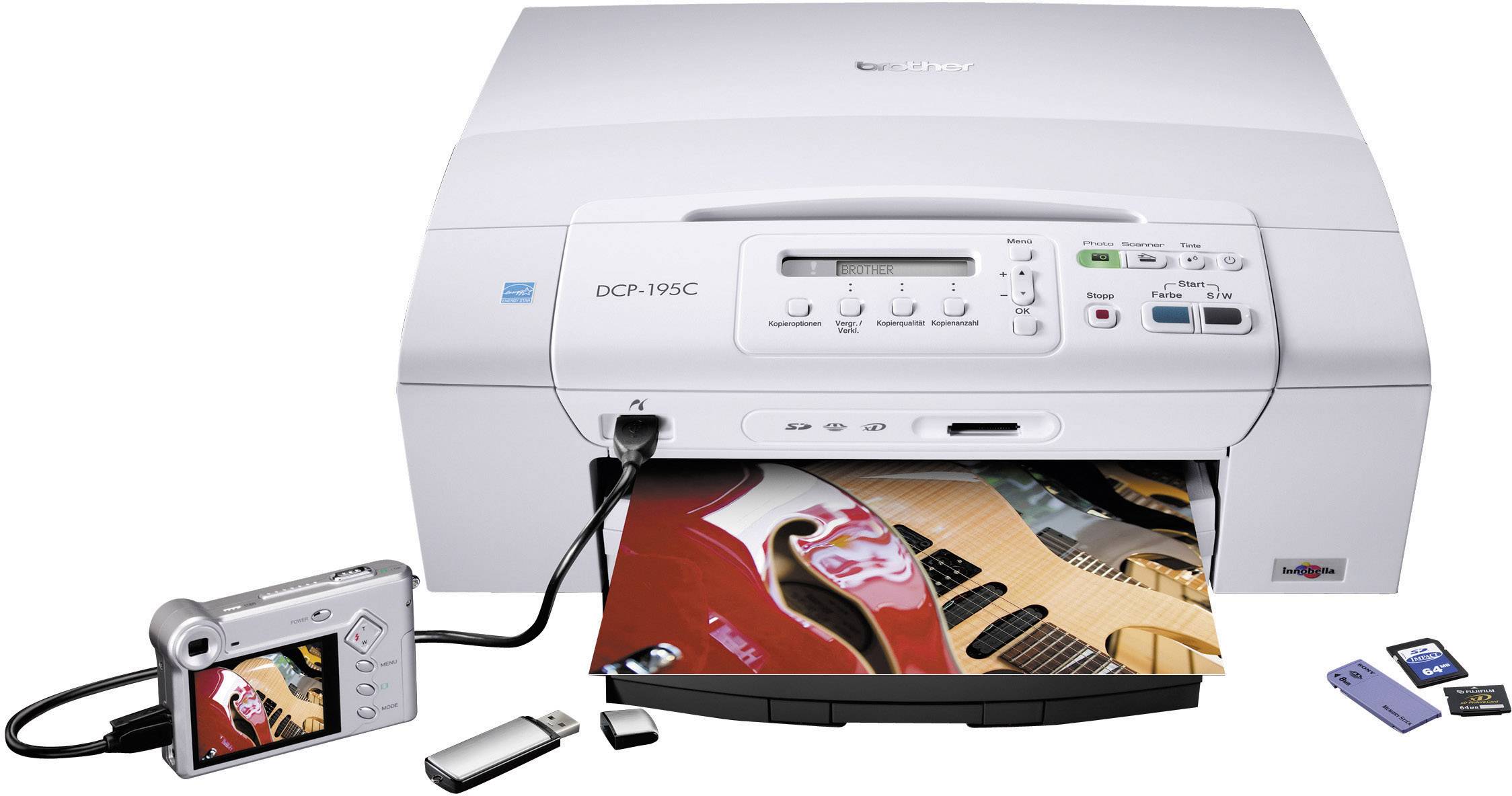 Brother DCP-195C Multifunktionsdrucker Tintenstrahl Farbe A4 Drucker, Scanner, Kopierer