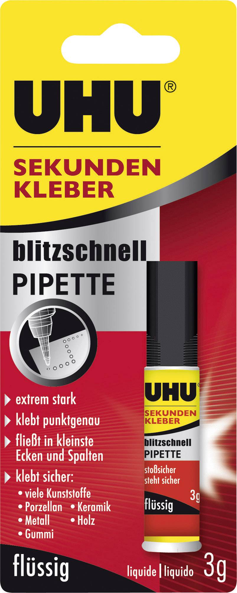 UHU blitzschnelle Pipette Sekundenkleber 45570 3 g