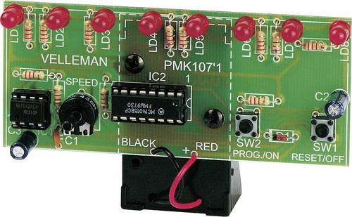 Velleman MK107 Lauflicht Bausatz Ausführung (Bausatz/Baustein): Bausatz 9 V/DC