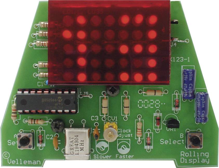 Whadda MK123  LED Uhr Ausführung (Bausatz/Baustein): Bausatz 9 V/DC, 12 V/DC