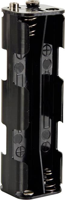 Velleman BH382B Batteriehalter 8x Mignon (AA) Druckknopfanschluss (L x B x H) 108.5 x 31.5 x 29.5 m